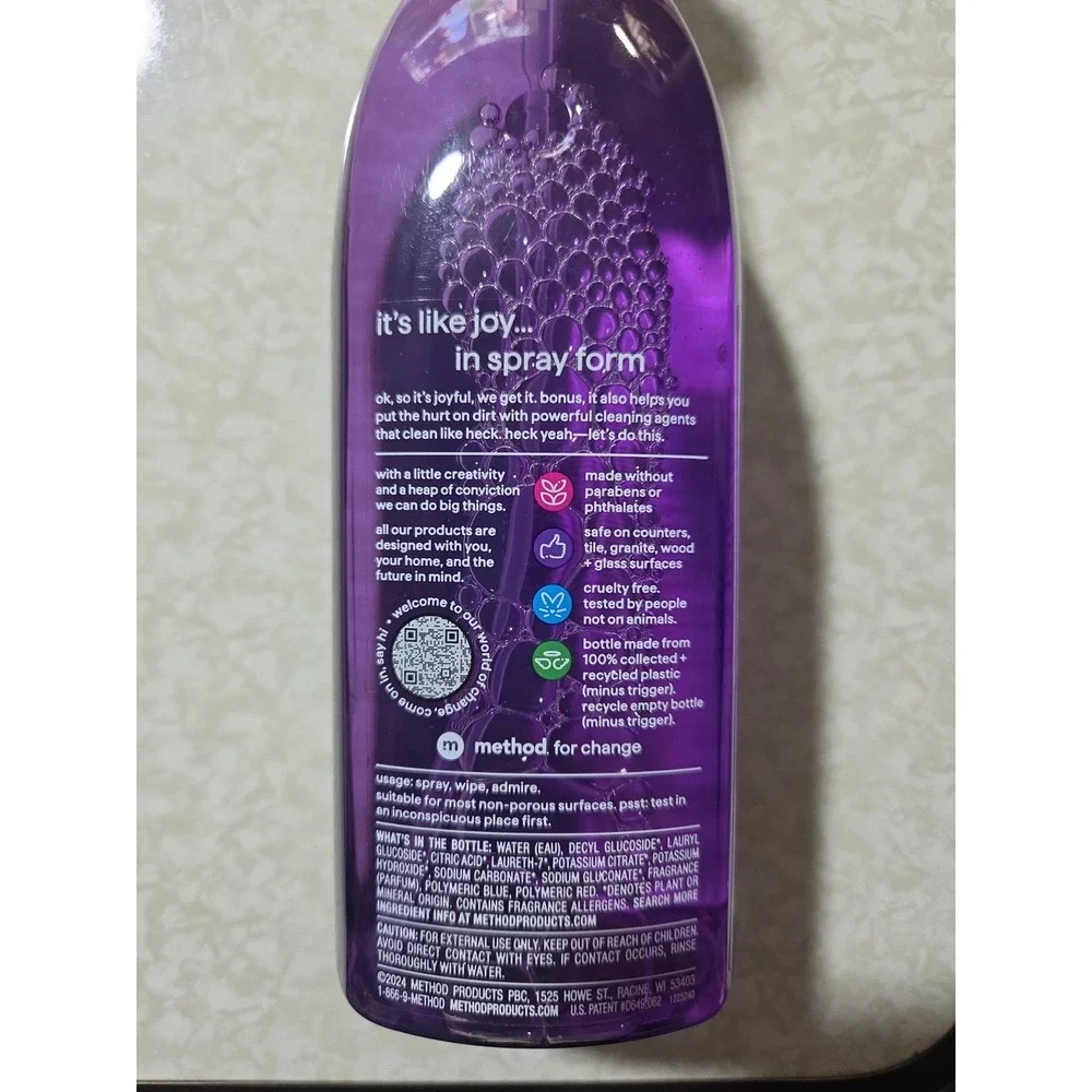 Method All-Purpose Cleaner French Lavender Scent Cuts Grease & Grime 28 oz